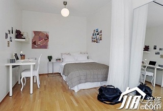 北欧风格一居室经济型40平米卧室书桌效果图