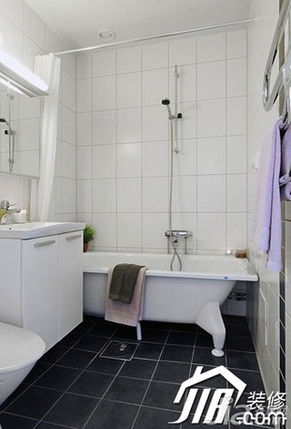 北欧风格一居室经济型40平米卫生间浴室柜效果图