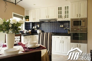 美式风格小户型富裕型90平米厨房橱柜婚房家装图