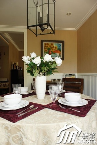 美式风格小户型富裕型90平米厨房餐桌婚房设计图