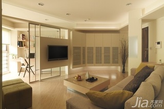 简约风格三居室70平米客厅电视背景墙沙发效果图