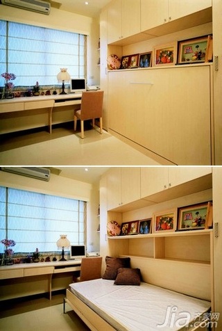 简约风格三居室简洁70平米书房书桌效果图