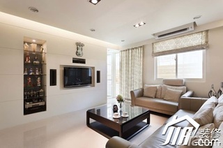 简约风格三居室富裕型100平米客厅电视背景墙沙发效果图