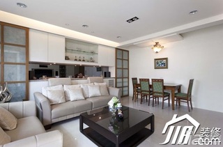 简约风格三居室富裕型100平米客厅沙发背景墙沙发图片