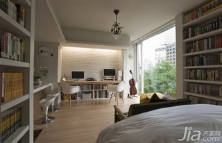 欧式风格一居室40平米卧室书架效果图