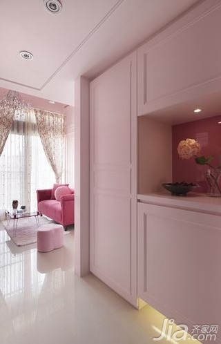 混搭风格一居室可爱粉色10-15万客厅客厅过道沙发图片