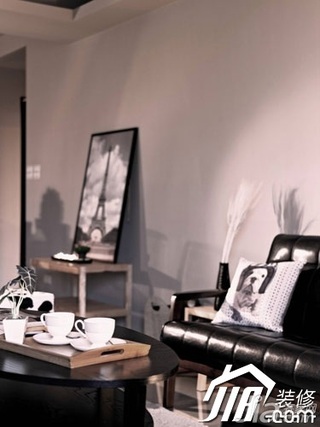 简约风格小户型简洁黑白富裕型60平米客厅沙发二手房家装图片