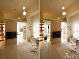 简约风格一居室40平米客厅楼梯灯具效果图