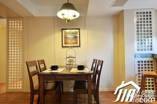 美式乡村风格三居室富裕型120平米餐厅餐桌效果图