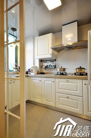 美式乡村风格三居室富裕型120平米厨房橱柜安装图