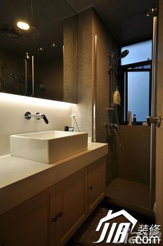 美式乡村风格三居室富裕型120平米卫生间洗手台图片