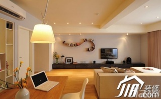 简约风格二居室富裕型110平米客厅背景墙餐桌旧房改造设计图