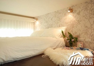 欧式风格小户型舒适40平米卧室床图片