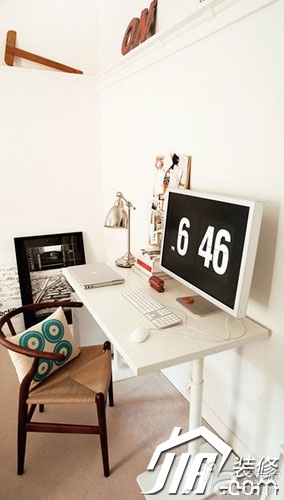 新古典风格二居室70平米工作区书桌图片