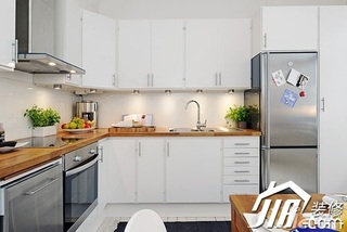 欧式风格一居室白色富裕型80平米厨房橱柜定做