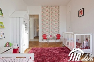 欧式风格二居室90平米儿童房儿童床效果图
