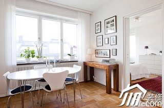 欧式风格二居室90平米餐厅照片墙餐桌效果图