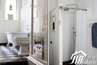 新古典风格二居室简洁白色90平米卫生间设计图