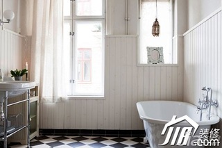 新古典风格二居室简洁白色90平米卫生间设计图纸