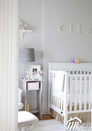 欧式风格二居室简洁白色80平米儿童房儿童床效果图