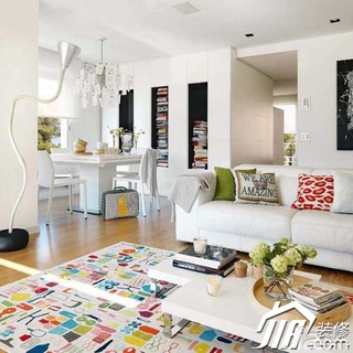 混搭风格一居室70平米客厅沙发图片