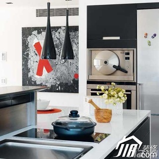 混搭风格一居室时尚70平米厨房橱柜安装图