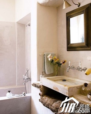 欧式风格复式富裕型客厅背景墙洗手台图片