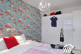 欧式风格二居室100平米卧室壁纸图片