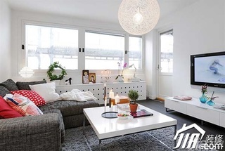 欧式风格二居室100平米客厅沙发效果图