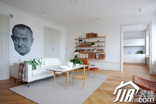 欧式风格一居室90平米客厅书架效果图