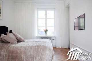 欧式风格一居室90平米卧室窗帘图片