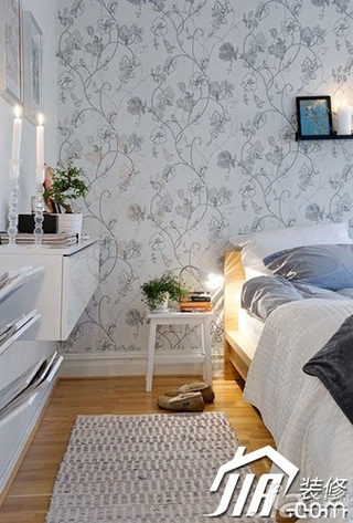 宜家风格小户型经济型50平米卧室壁纸图片