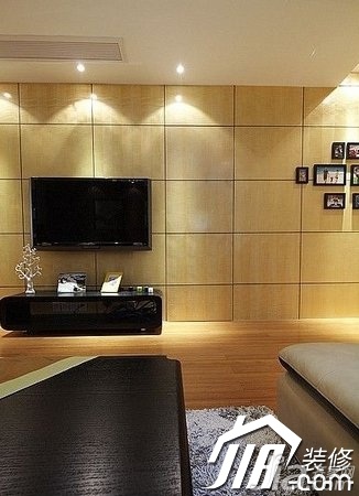 一居室装修,富裕型装修,60平米装修,简约风格,客厅,电视柜,电视背景墙