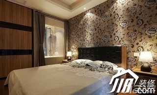 简约风格一居室富裕型60平米卧室壁纸效果图