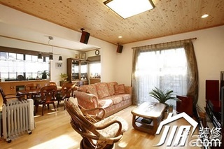 日式风格二居室70平米客厅沙发效果图