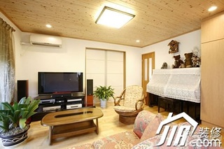 日式风格二居室70平米客厅电视柜图片