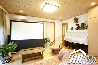 日式风格二居室70平米客厅灯具效果图