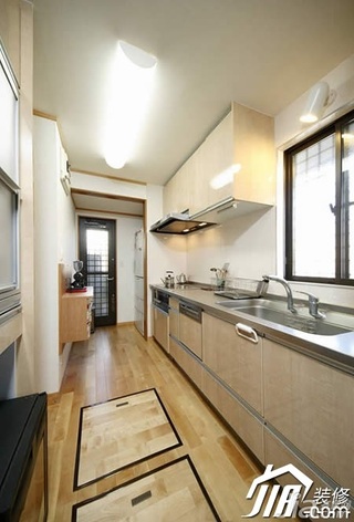 日式风格二居室原木色70平米厨房橱柜定做