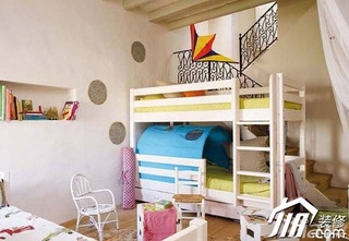 欧式风格跃层5-10万100平米儿童房背景墙床效果图
