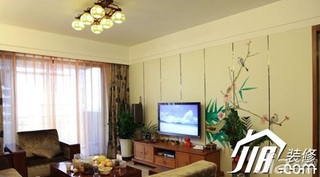 中式风格别墅140平米以上客厅背景墙电视柜效果图