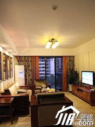 中式风格别墅简洁140平米以上客厅沙发图片