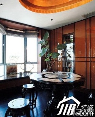 中式风格复式15-20万110平米餐厅设计