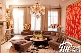 混搭风格公寓富裕型客厅背景墙沙发效果图