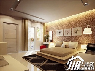 东南亚风格别墅简洁豪华型140平米以上卧室床效果图