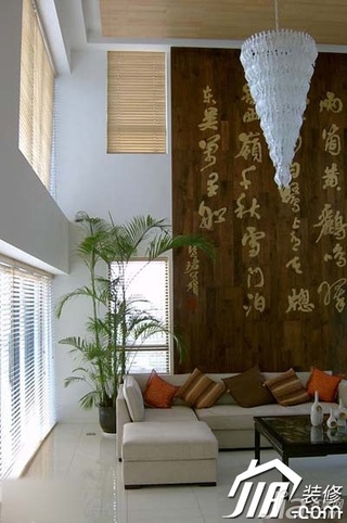 中式风格别墅140平米以上客厅沙发背景墙沙发效果图