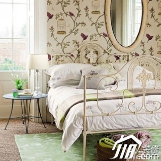 混搭风格公寓舒适富裕型110平米卧室壁纸效果图