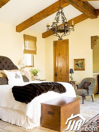 混搭风格公寓温馨富裕型110平米卧室床图片