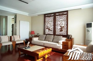中式风格公寓10-15万100平米客厅沙发背景墙沙发图片
