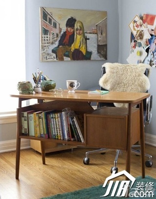 混搭风格公寓富裕型120平米书房书桌图片