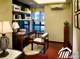 中式风格公寓简洁豪华型130平米书房书桌图片